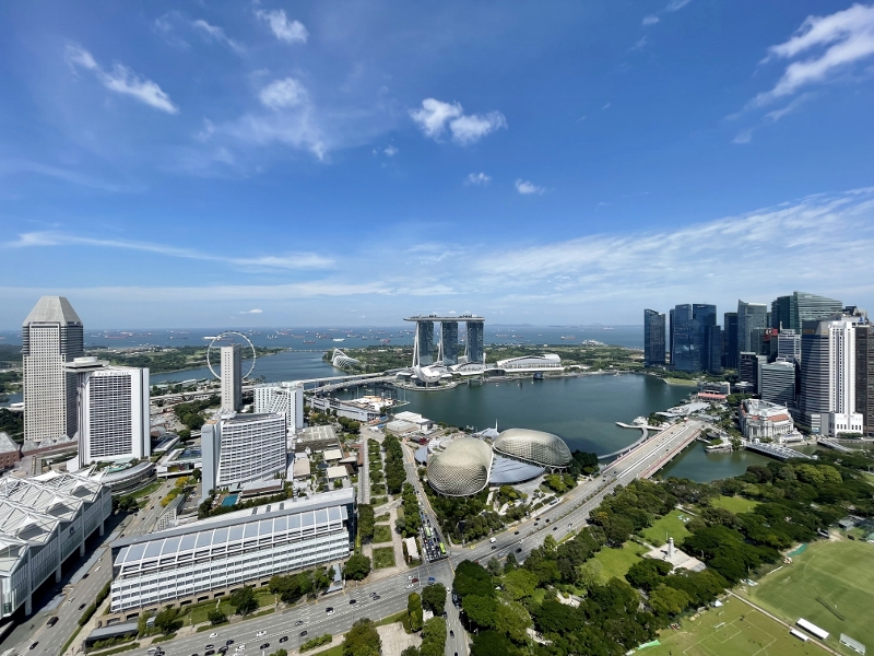 The view from Swiss Executive Harbour View Room at Swissotel The Stamford Hotel