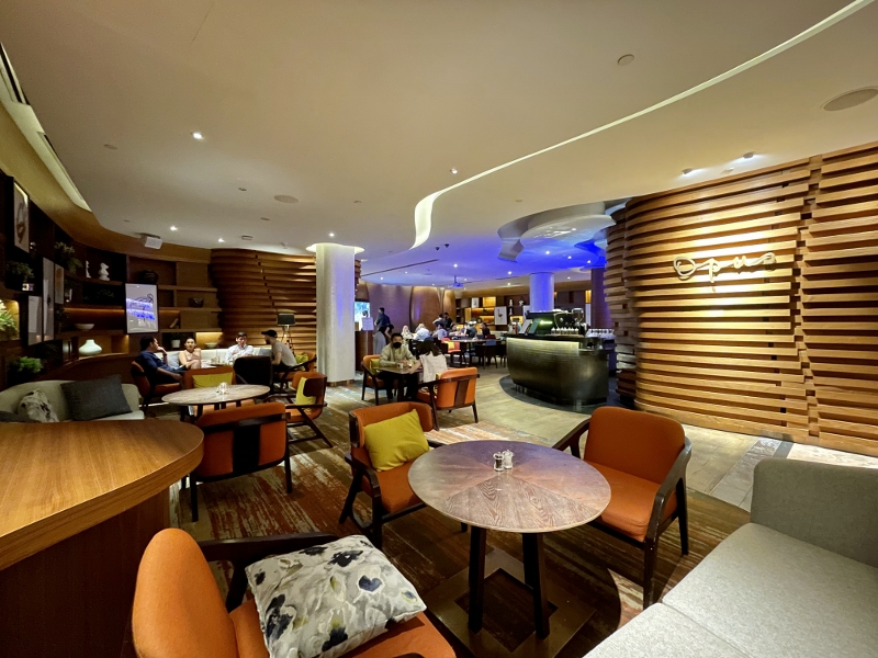 Entrance to Opus Bar & Grill Steakhouse at Voco Orchard Hotel