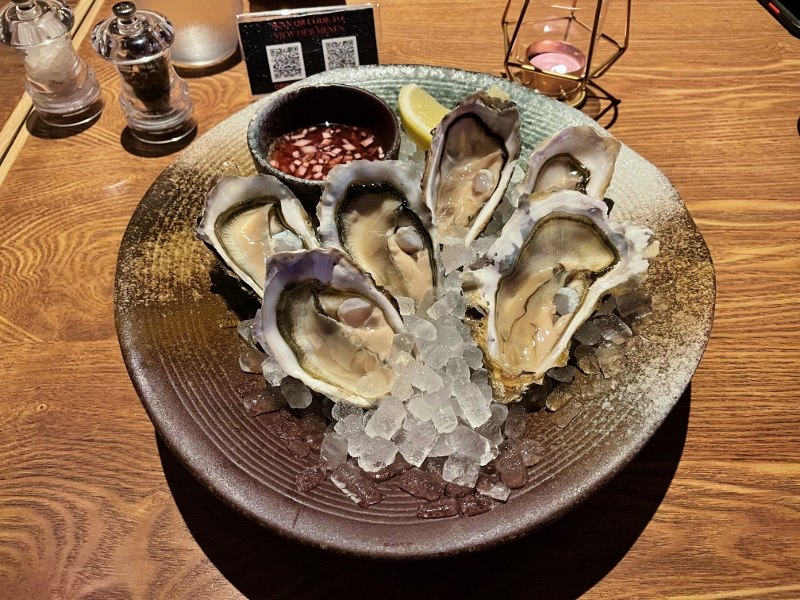 Fresh oysters from Opus Bar & Grill Steakhouse at Voco Orchard Hotel