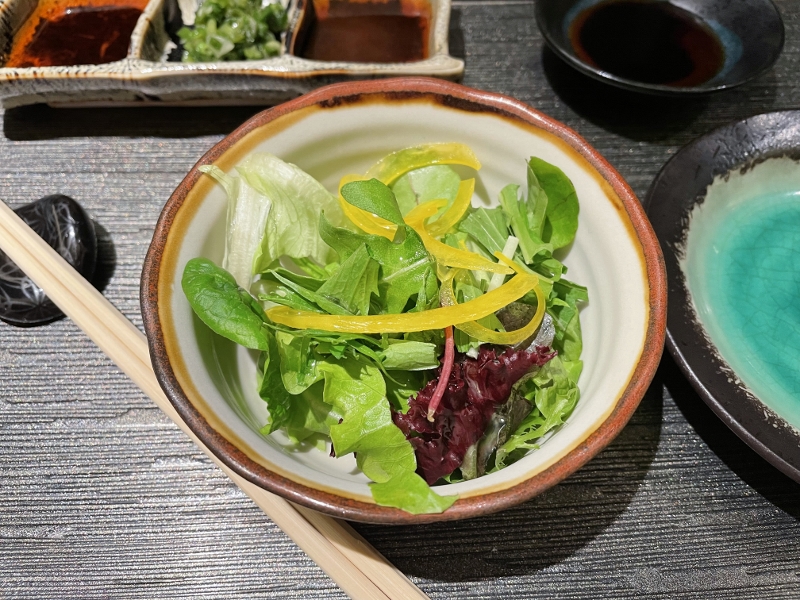 Mizuna salad from Keyaki Japanese restaurant at Pan Pacific Hotel