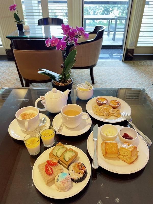 Afternoon tea items at Regent Club lounge at Regent Hotel