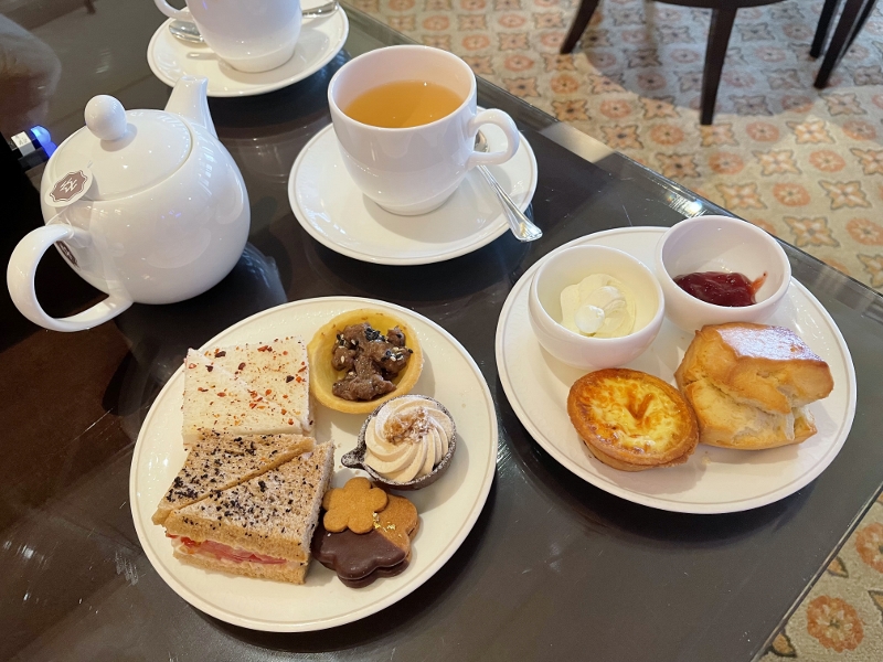 Afternoon tea items at Regent Club lounge at Regent Hotel