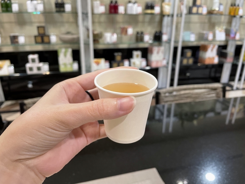 Hot tea from THANN Wellness Store at Paragon Mall