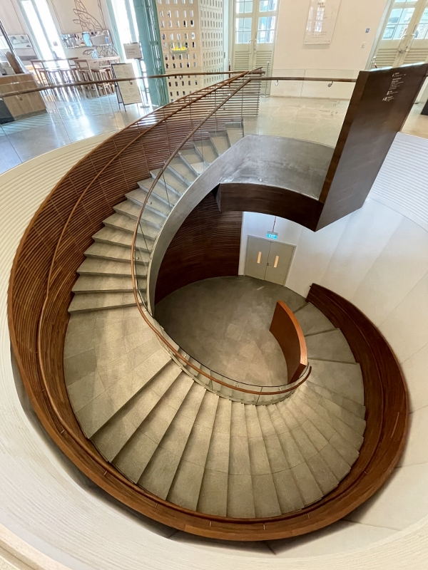 Spiral staircase at Asian Civilisations Museum