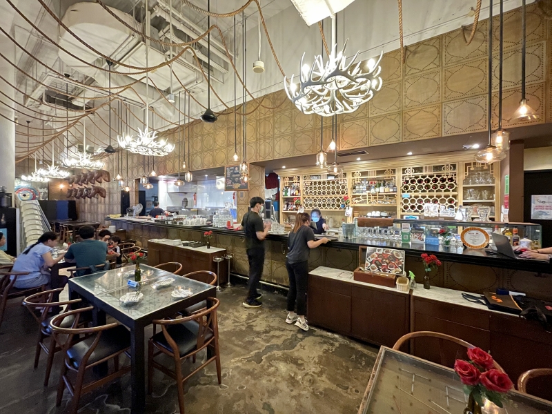 Seating area at Sabio By The Sea Tapas Bar & Grill restaurant