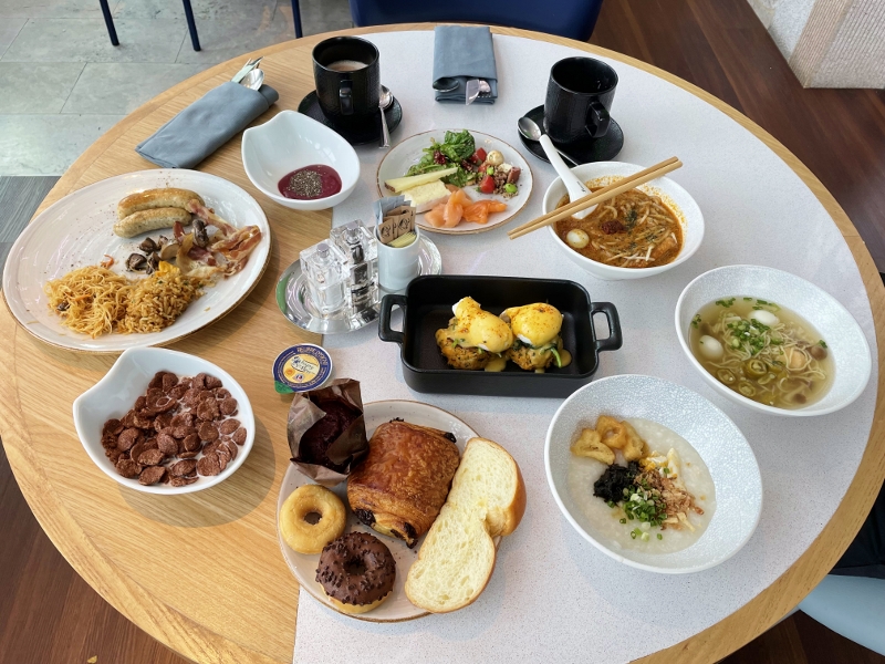 Breakfast buffet dishes from The Kitchen Table restaurant at W Hotel Sentosa Cove