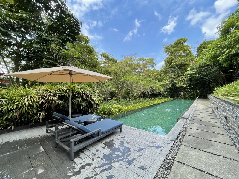 Lap swimming pool at Capella Hotel