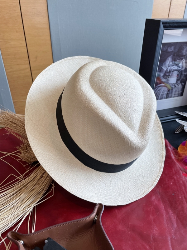 Superfino Panama hat on display during Hat of Cain workshop at Capella Hotel