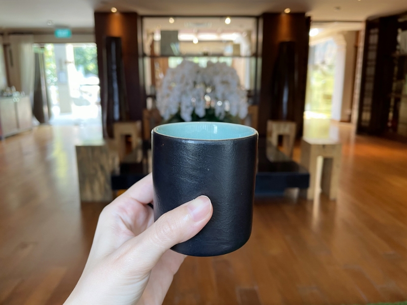 A cup of ginger tea from Sofitel Spa at Sofitel Singapore Sentosa Resort & Spa