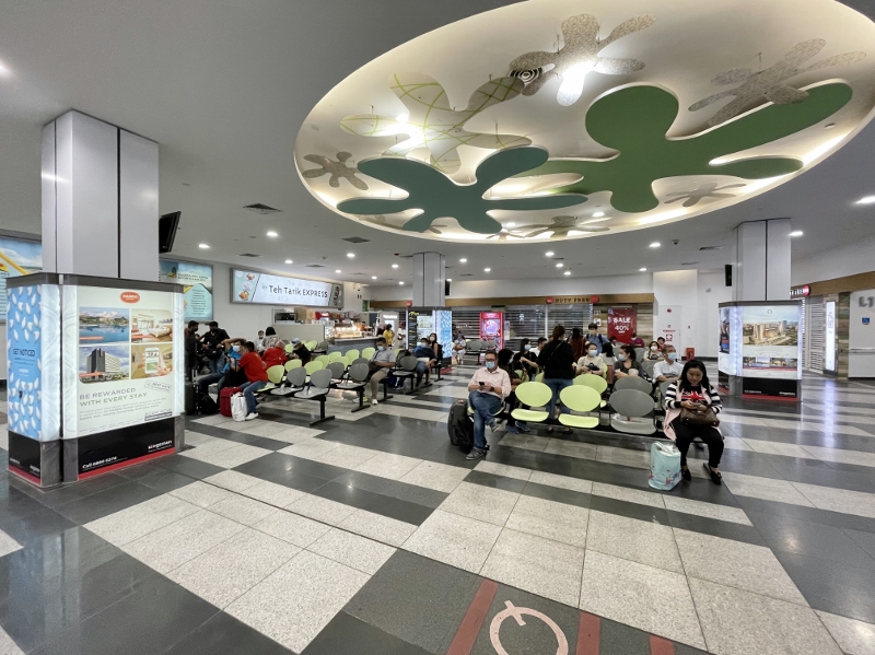 Departure area at HarbourFront ferry terminal at HarbourFront Centre