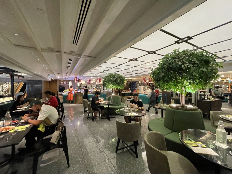 Seating area at The Orchard Cafe at Orchard Hotel