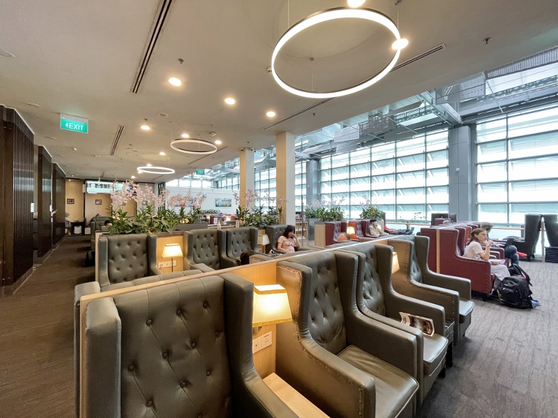 Seating area at SATS Premier Lounge at Changi Airport Terminal 3