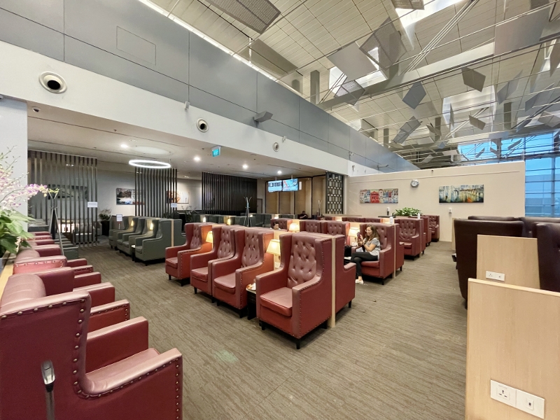 Seating area at SATS Premier Lounge at Changi Airport Terminal 3