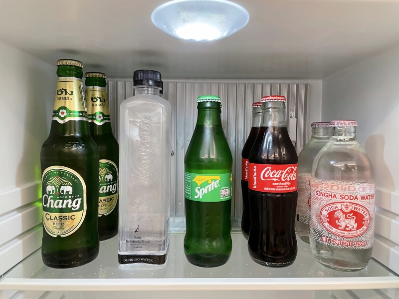 Mini-bar drinks in Executive Balcony Room at Siam Kempinski Hotel