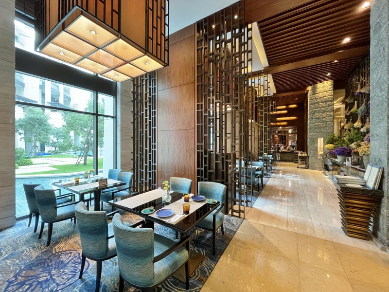 Seating area at ALATi Mediterranean Restaurant at Siam Kempinski Hotel