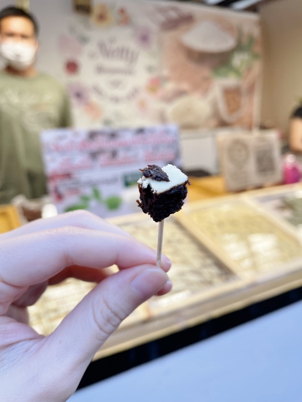 Vegan brownie sample from Jodd Fairs Night Market (Rama 9)