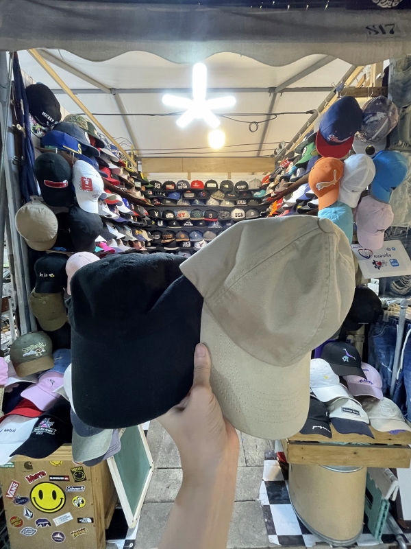 Two caps from Jodd Fairs Night Market (Rama 9)