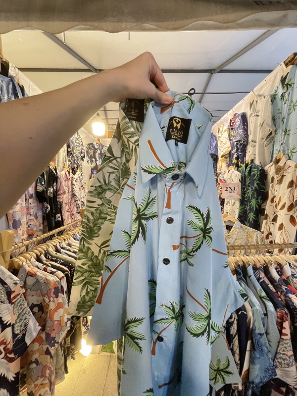 Two tropical shirts from Jodd Fairs Night Market (Rama 9)