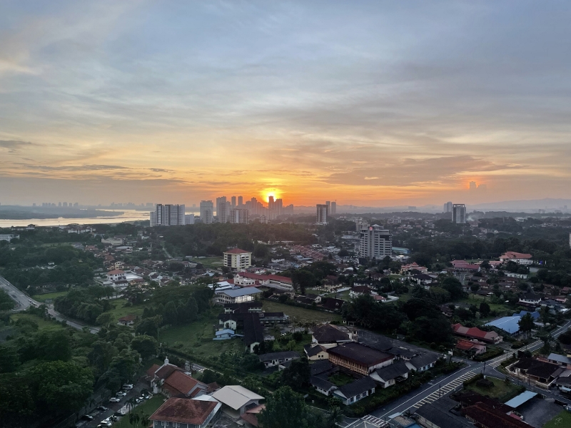 The sunset view from Executive Lounge at DoubleTree By Hilton Hotel