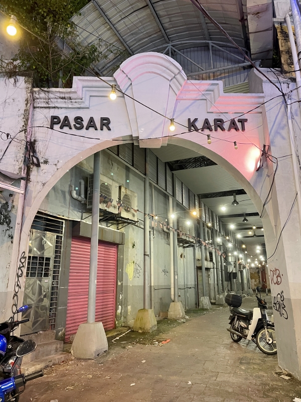 Pasar Karat Night Market signage