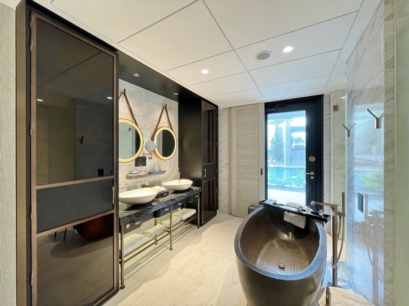 Bathroom in Premier Room Pool Access at The Barracks Hotel