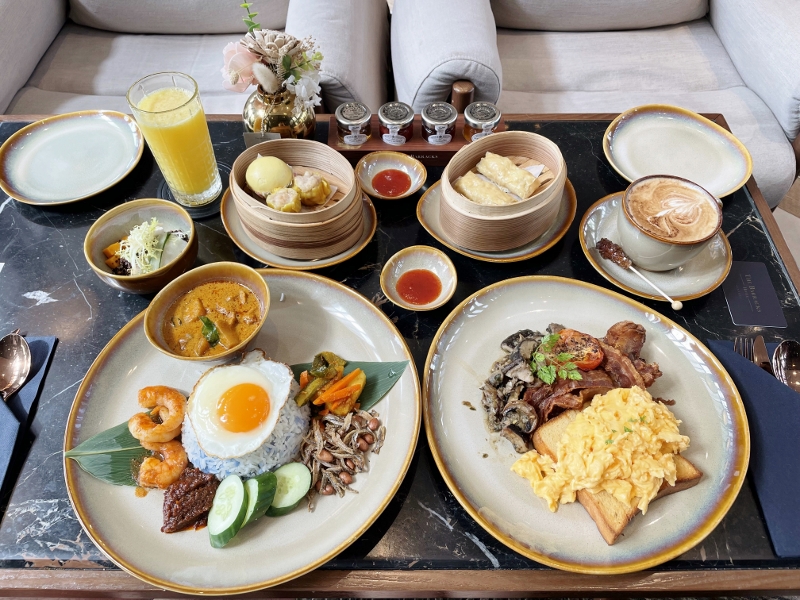 Breakfast set dishes from The Living Room at The Barracks Hotel