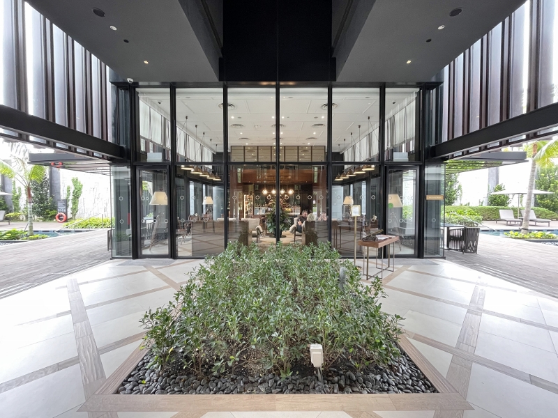 Entrance to The Living Room at The Barracks Hotel