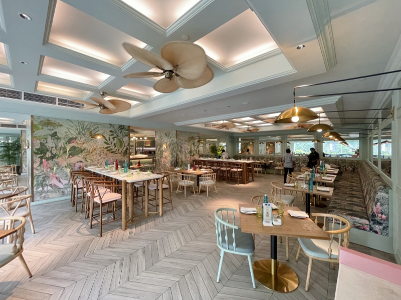 Seating area at Ginger restaurant at PARKROYAL On Beach Road Hotel