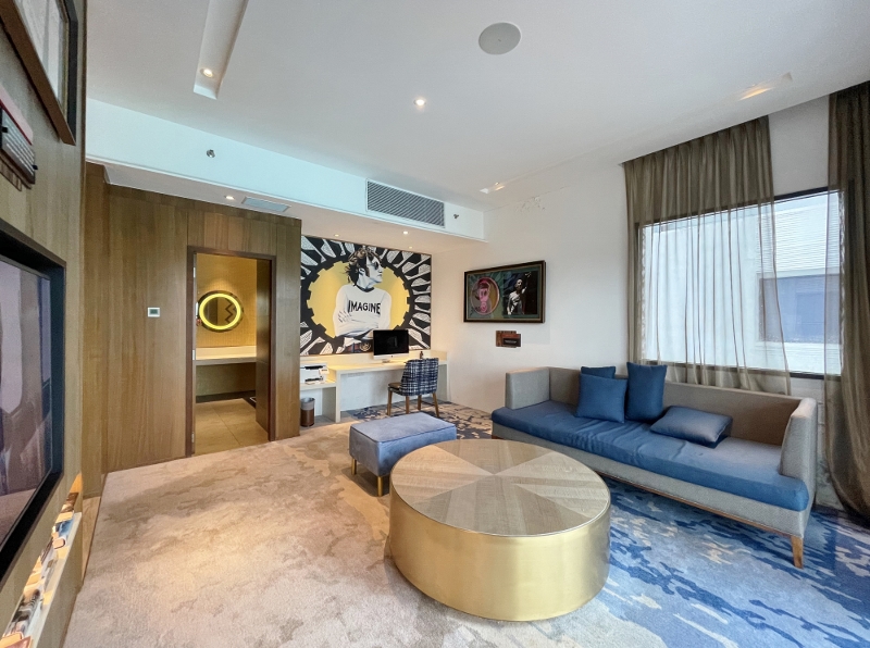 Seating area at Rock Royalty Lounge at Hard Rock Hotel Desaru Coast