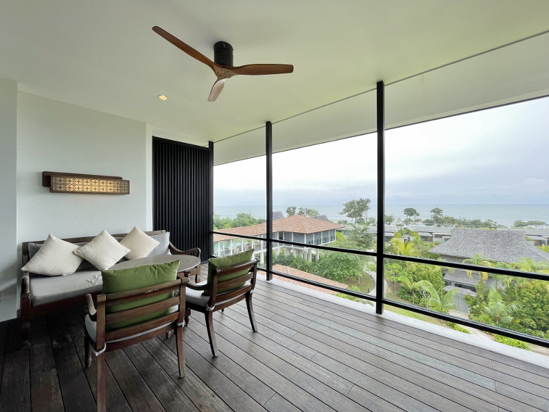 Balcony in Deluxe Sea View Room at Anantara Desaru Coast Resort & Villas