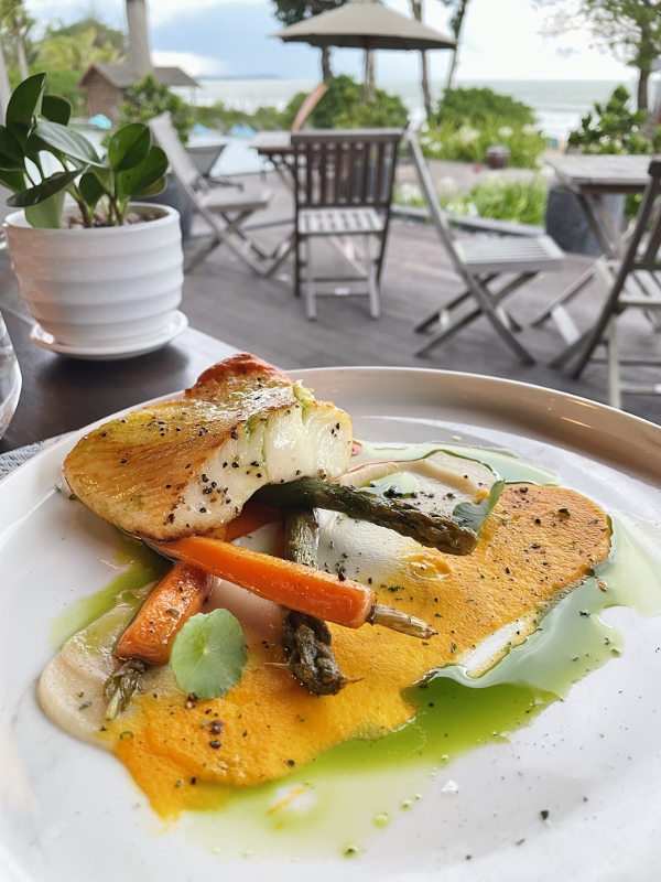 Halibut fillet from Sea.Salt.Fire restaurant at Anantara Desaru Coast Resort & Villas