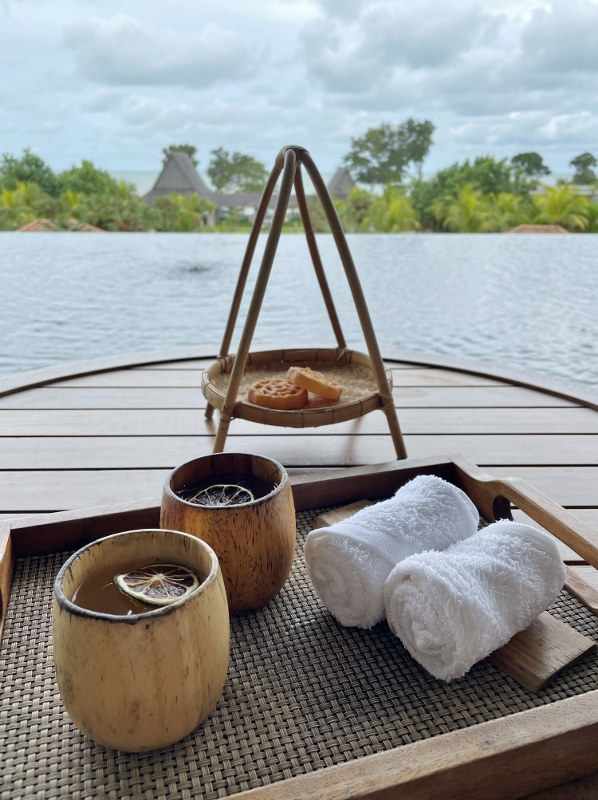 Welcome snacks and drinks at Anantara Desaru Coast Resort & Villas