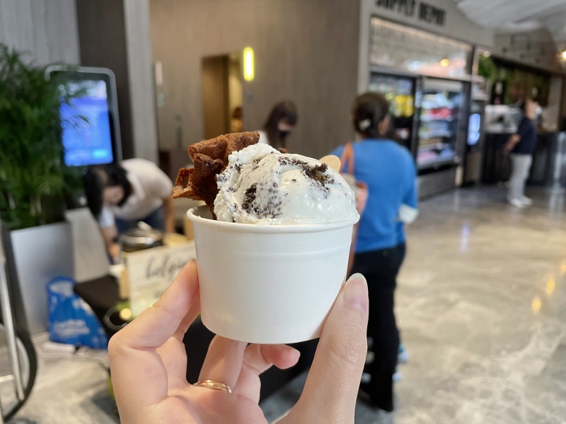 Ice cream and Belgian waffles from Village Hotel Sentosa
