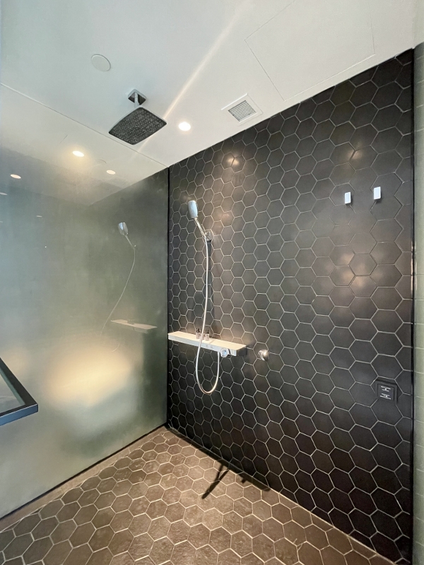 Shower area in Deluxe Room Sea View at The Outpost Hotel Sentosa