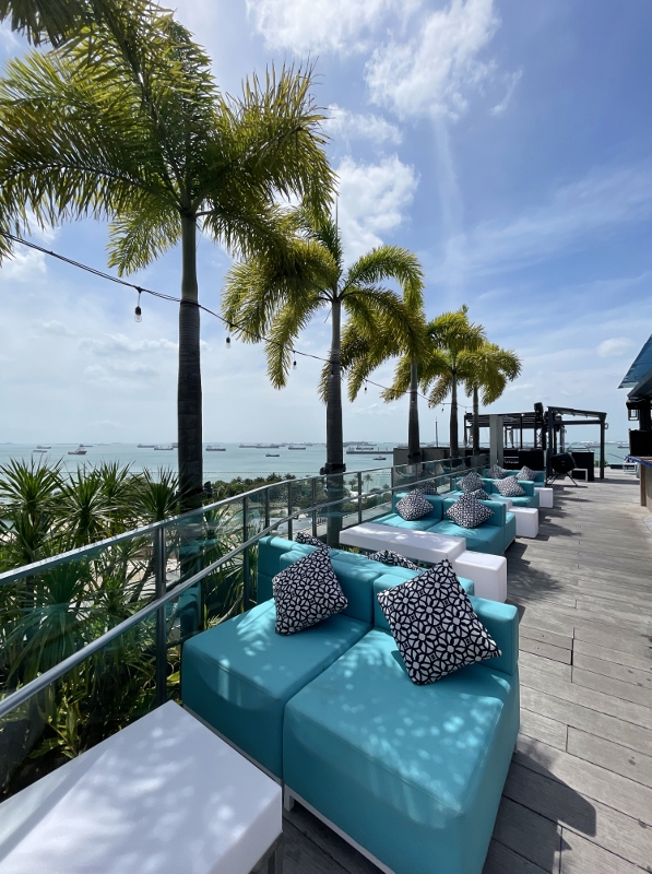 Seating area at 1-Altitude Coast Bar at The Outpost Hotel Sentosa