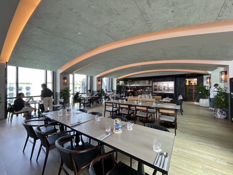 Seating area at Sol & Ora restaurant at The Outpost Hotel Sentosa