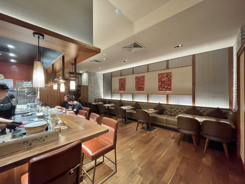 Seating area at The Tokyo Restaurant at Lot 10 shopping mall