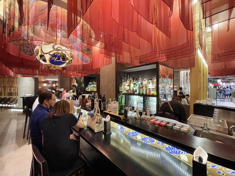 Bar seating area at The Tokyo Restaurant at Lot 10 shopping mall