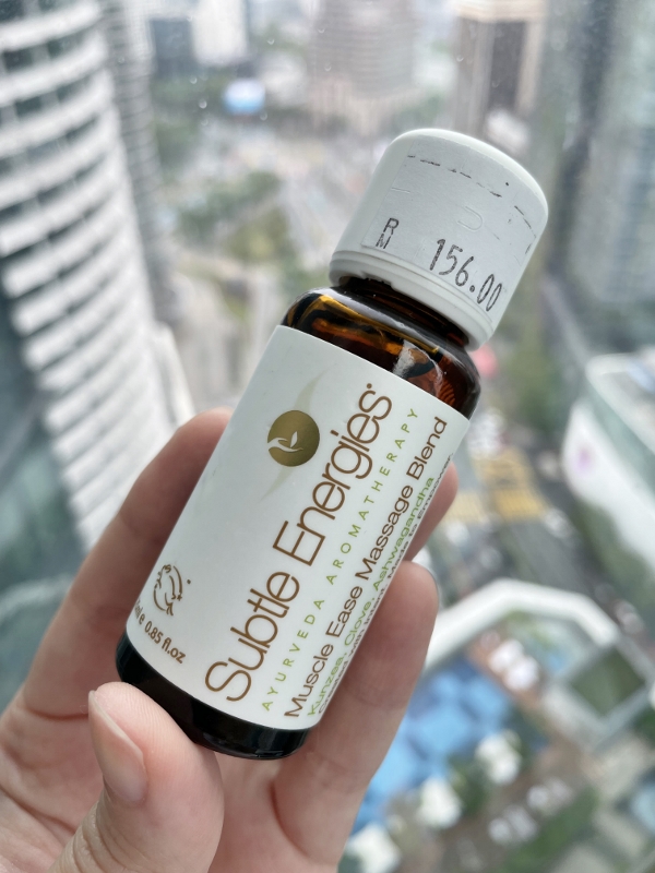 Aromatherapy massage oil from The Spa at Four Seasons Hotel Kuala Lumpur