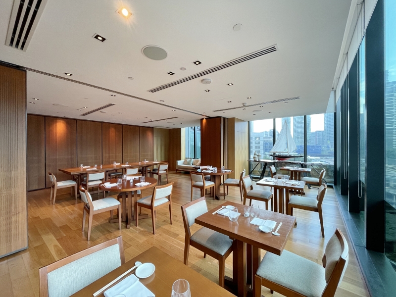 Seating area at Nobu Japanese restaurant at Four Seasons Hotel Kuala Lumpur