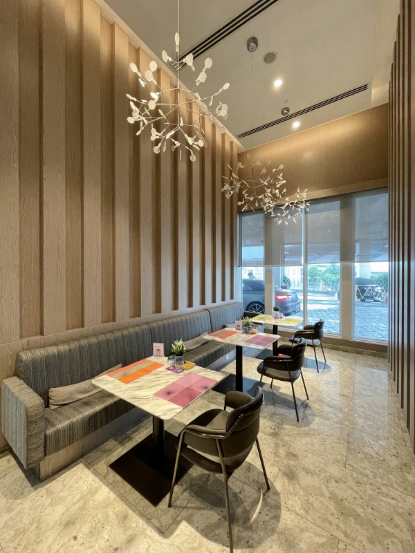Seating area at Delite cafe at Capri Hotel by Fraser Johor Bahru
