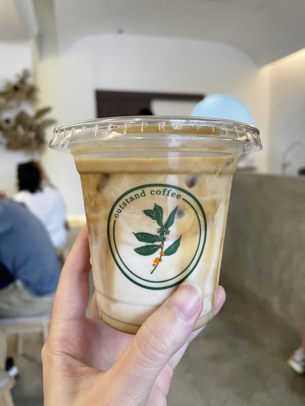 Iced white coffee from Outstand Coffee cafe