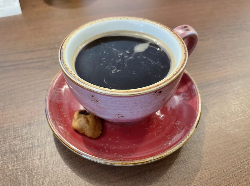 Hot black coffee from Outstand Coffee cafe