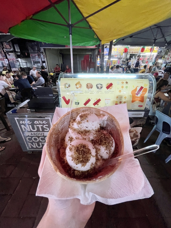 Coconut ice cream from Jalan Alor Food Street & Night Market