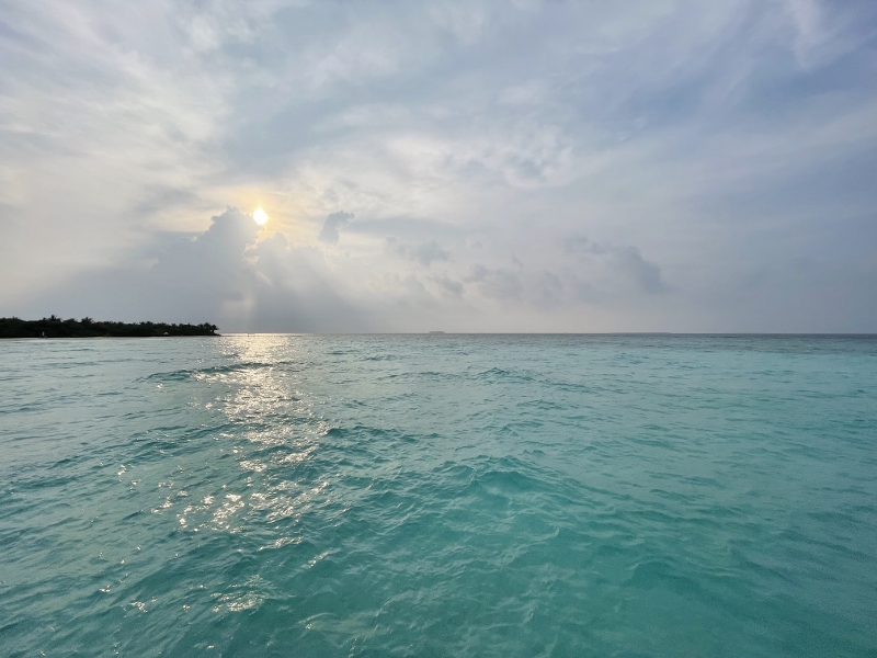 The view from Overwater Pool Villa Ocean at Mövenpick Resort Kuredhivaru