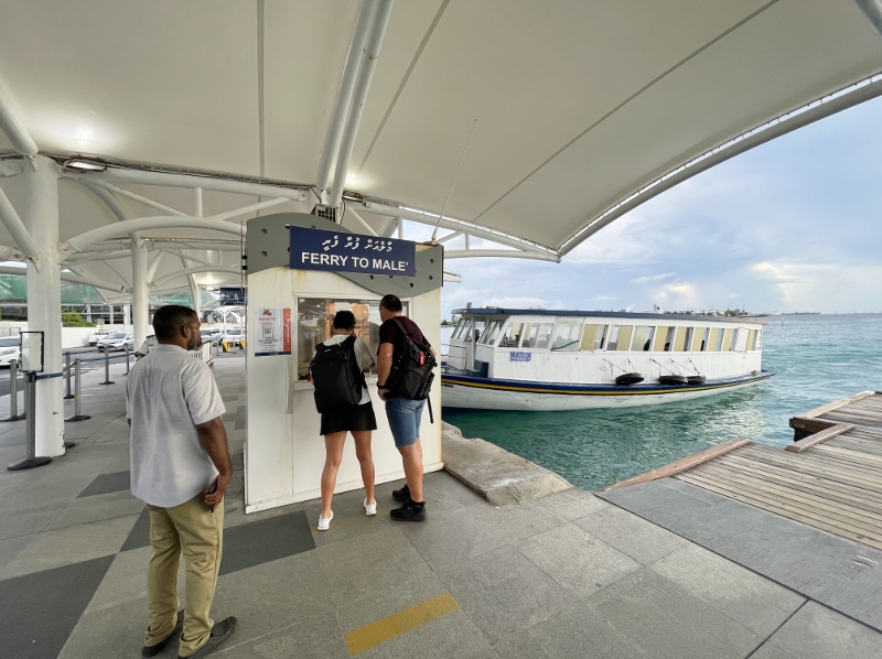 Ticket counter for the ferry to Malé