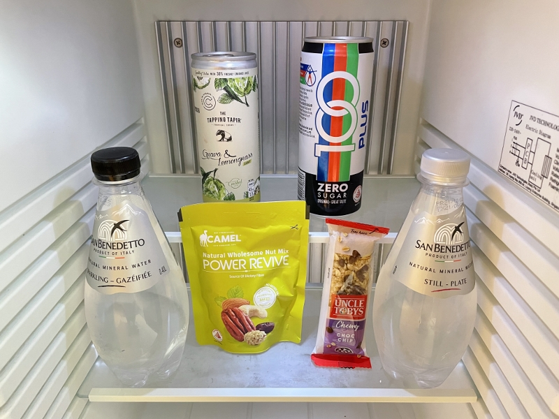 Mini-bar snacks and drinks in Dusit Executive Club Pool View Room at Dusit Thani Laguna Hotel