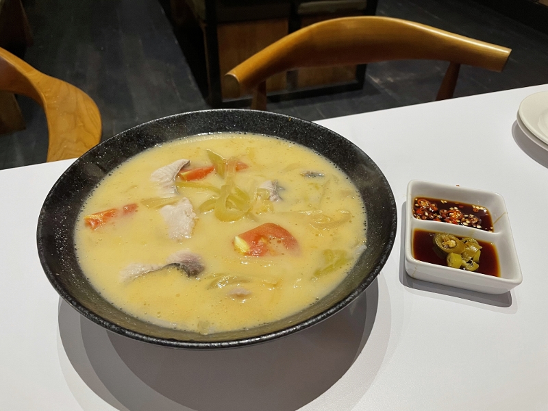 XO fish noodle soup from The Nest restaurant at Dusit Thani Laguna Hotel