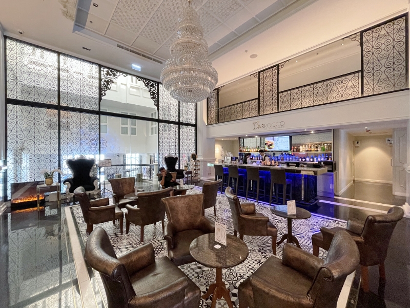 Seating area at Barrocco bar at Mövenpick Myth Hotel Patong