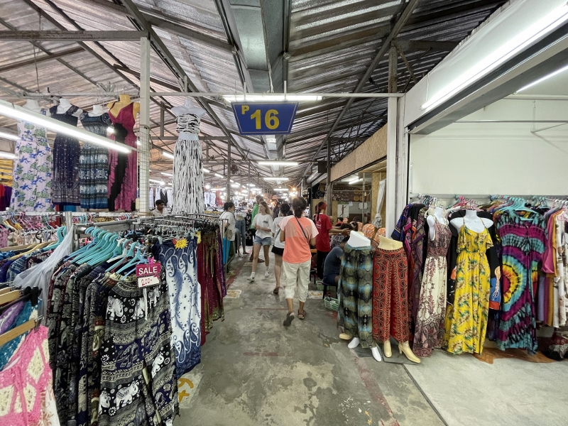Retail stalls at Naka Weekend Market